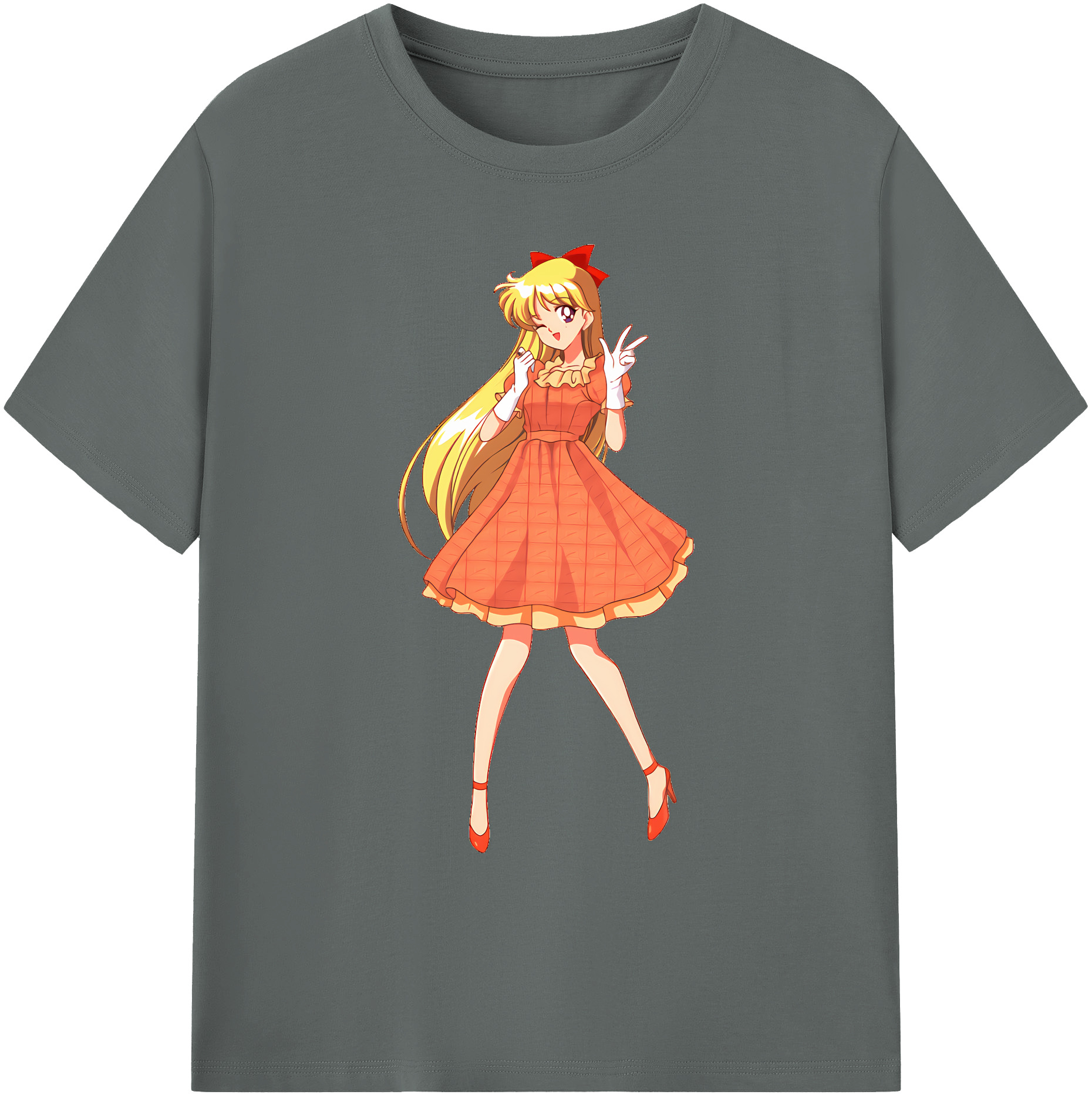 （画像用） 美少女戦士セーラームーン 愛野 美奈子 あいの みなこ Sailor Moon Aino Minako 綿100％ メンズ半袖Tシャツ｜肌触りやわらか＆通気性